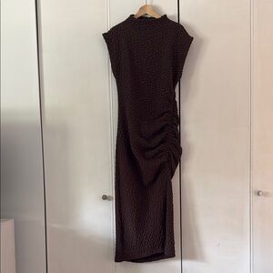 Elegant Brown Textured Dress